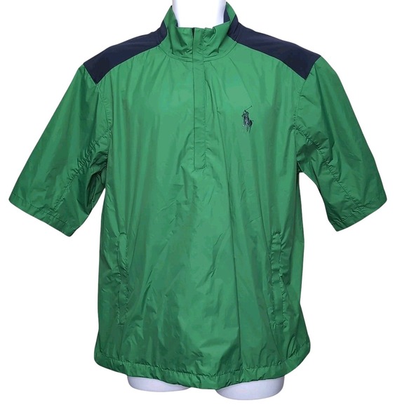 Polo Golf Other - Polo Golf Ralph Lauren 1/4 Zip Windbreaker Mens L‎ Green Pullover Short Sleeve
